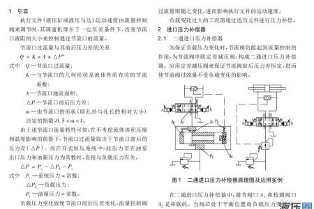 三种常用压力补偿器的原理及其应用