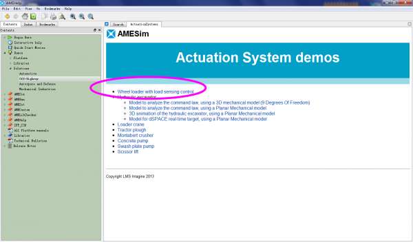 AMESim帮助demo中的装载机负载敏感系统