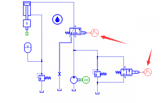 请教各位，如何对液压回路中的阀门进行信号输入？