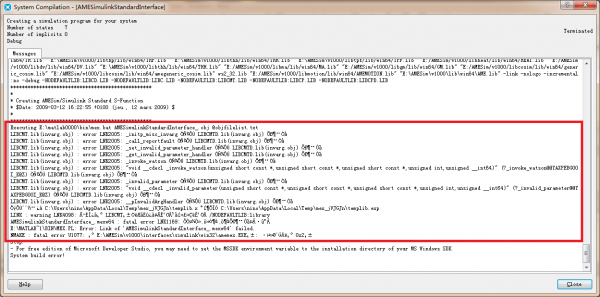 AMESim与matlab联合仿真出现Unable to creat an executable for the system的问题