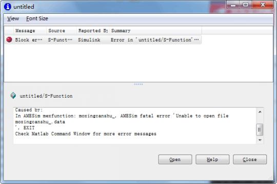 amesim matlab联合仿真运行出现问题，求解 