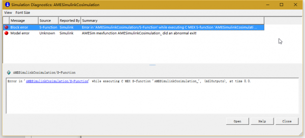 AMESim和Simulink联合仿真出错，怎么回事？