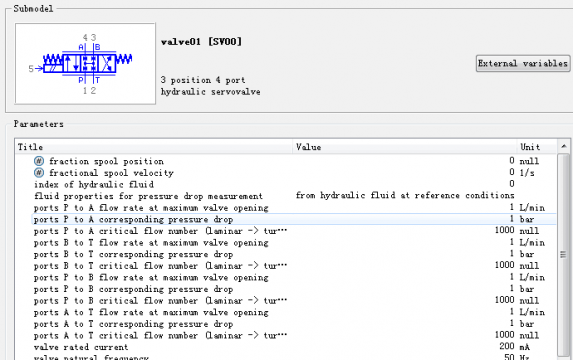 伺服阀相关参数的选择