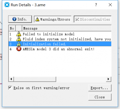 AMESim仿真时出现fluid index system not initialized，怎么解决？