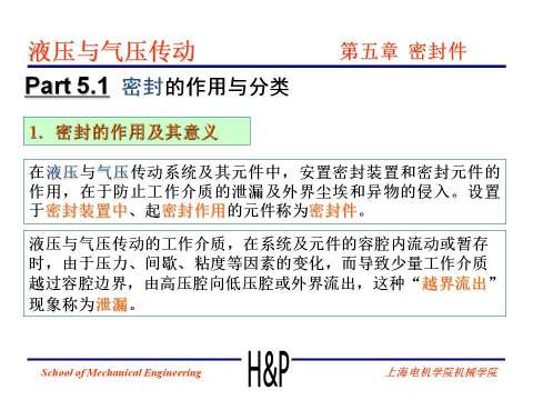 上海电机学院课件：液压密封件