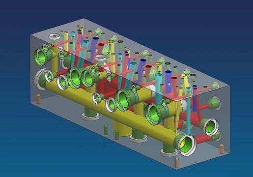 液压阀块设计用什么软件能直观的看清楚内部孔的分布？
