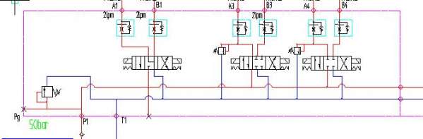 关于液压系统原理图中几个阀安装在一起的画法