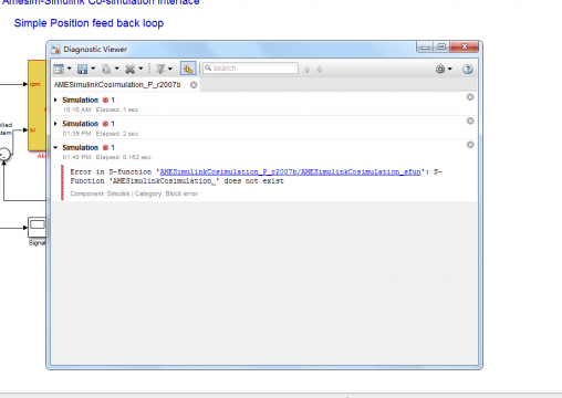AMEsim R14+ Matlab 2015b联仿时出现错误。求助！在线等
