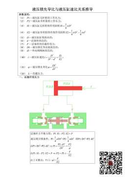 液压锁先导比与液压缸速比关系推导