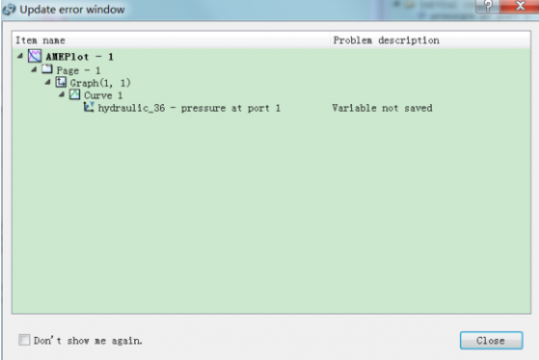 求助！！AMESim仿真结束后绘图提示变量未保存