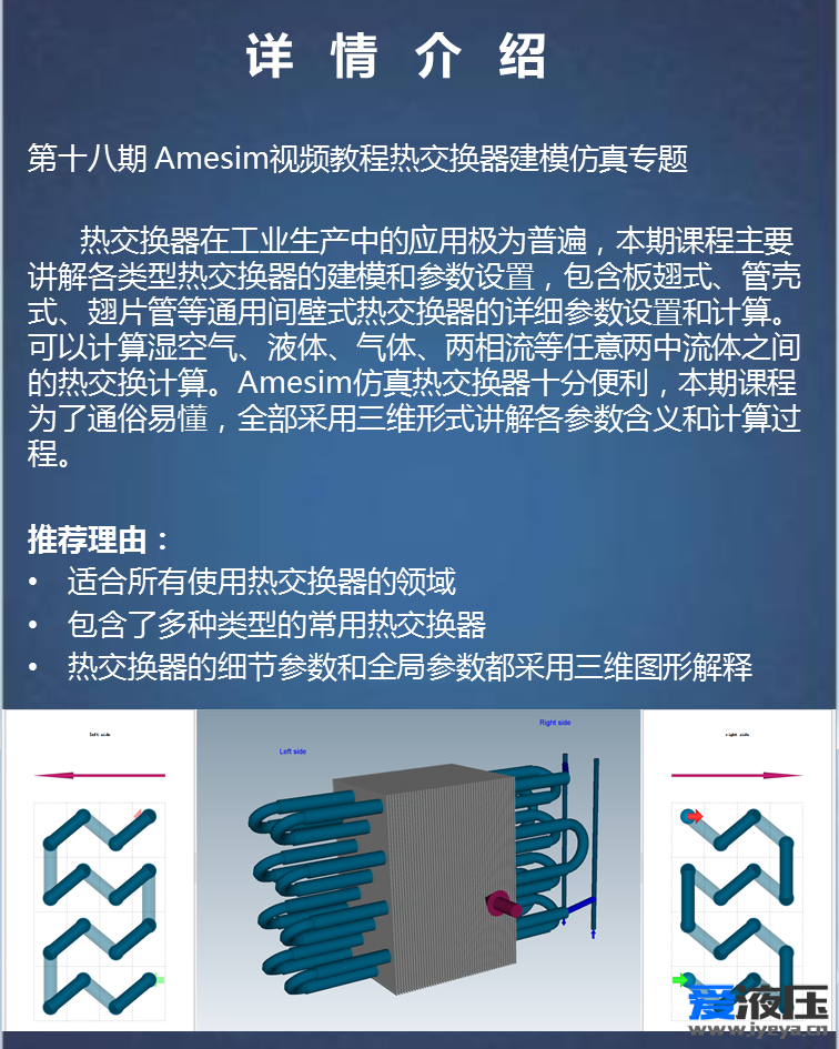 第十八期 Amesim视频教程热交换器建模仿真专题