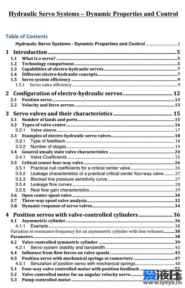 伺服控制系统-Hydraulic Servo Systems Dynamic Properties and Control