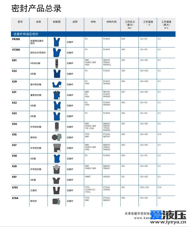 卡斯塔斯KASTAS密封圈选型目录