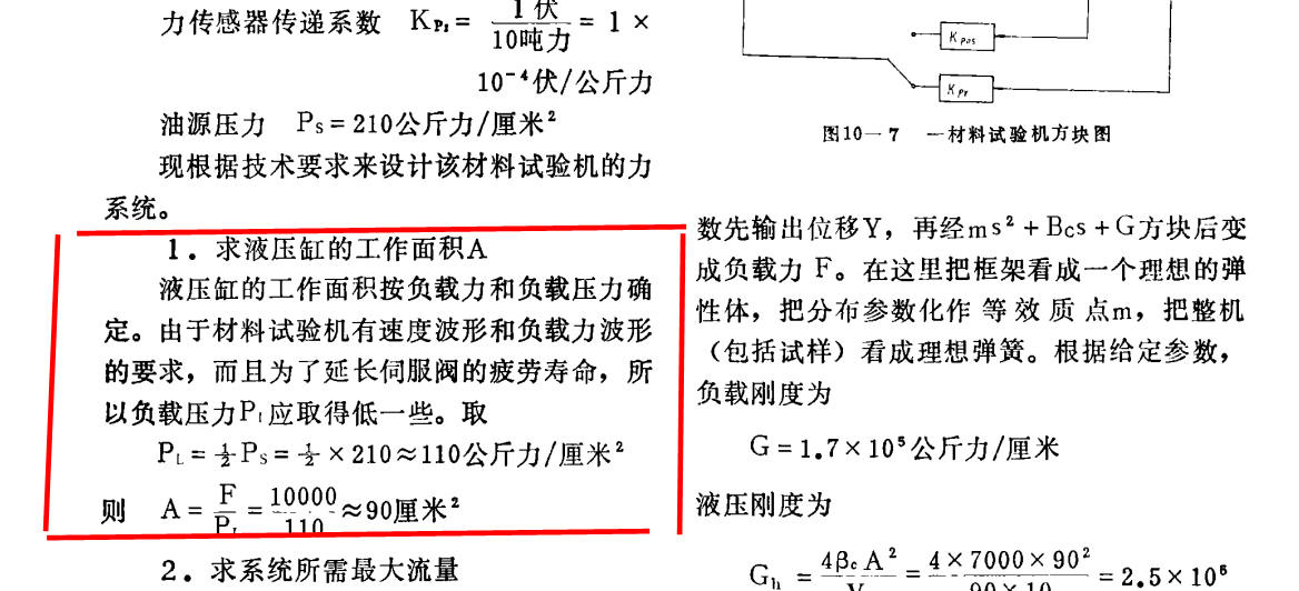 力控系统负载压力的选择