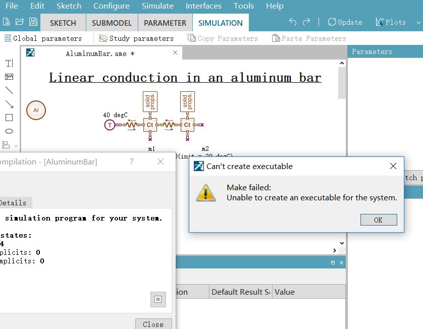 Amesim16运行Demo时出现make failed:unable to create an executable for the system