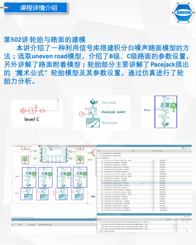 第22期Amesim车辆汽车动力学专题转向制动传动ABS道路ESP视频教程