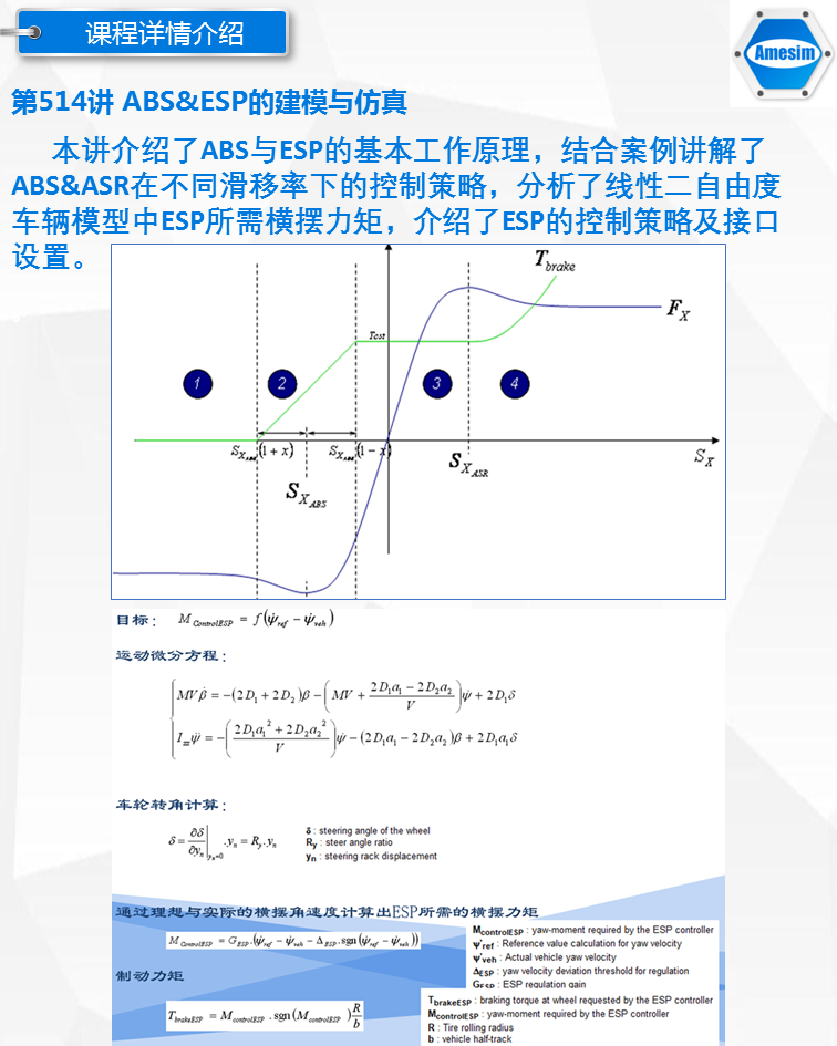 第22期Amesim车辆汽车动力学专题转向制动传动ABS道路ESP视频教程