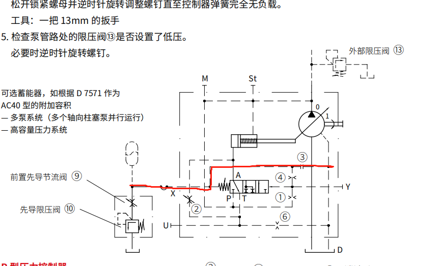 V30D系列柱塞泵中远程控制阀的这条油路有什么用